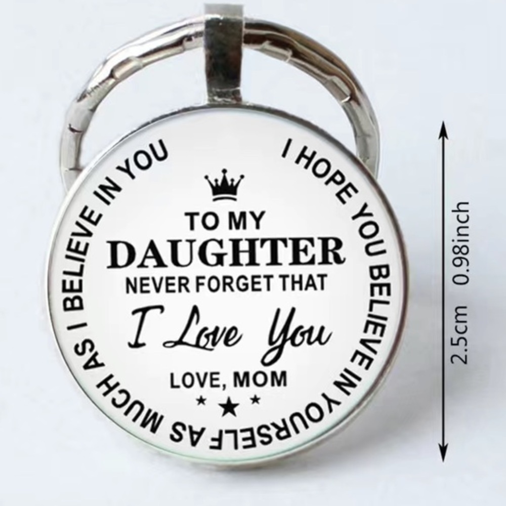 Daughter‎ Keychain I Love You Silver Metal Birthday Christmas Anytime Gift
